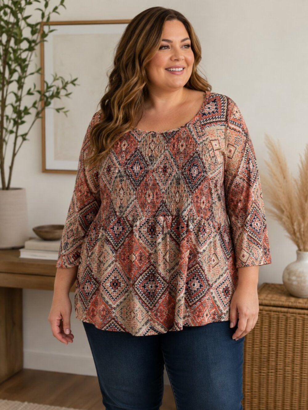 Bobbie Brooks Long Sleeve Boho Blouse Size 3X
